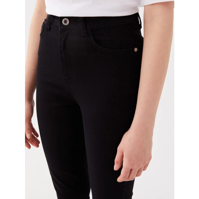 LCW Jeans SİYAH Yüksek Bel Slim Fit Kadın Jean Pantolon