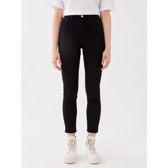 LCW Jeans SİYAH Yüksek Bel Slim Fit Kadın Jean Pantolon