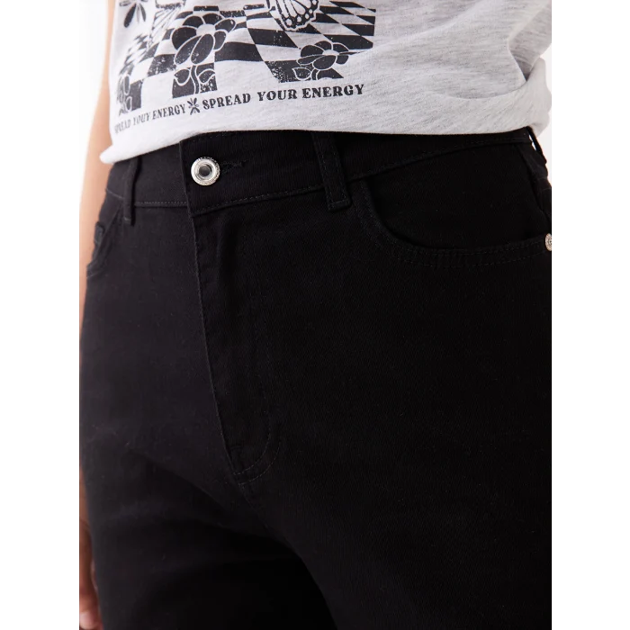 LCW Jeans SİYAH Slim Mom Kadın Jean Pantolon