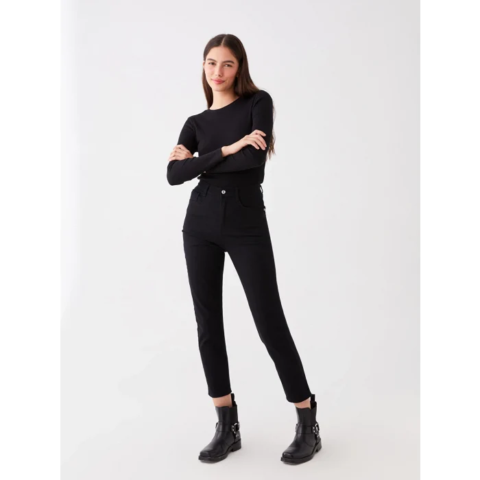 LCW Jeans SİYAH Mom Fit Kadın Jean Pantolon