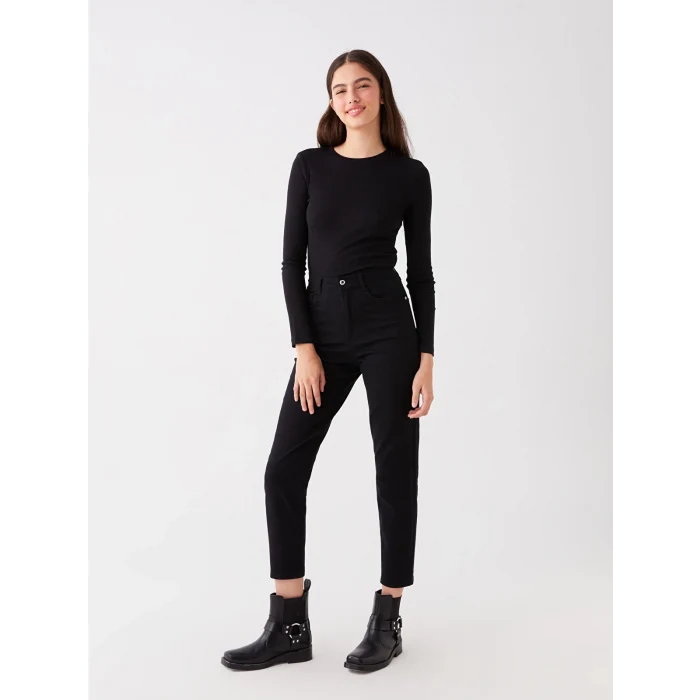 LCW Jeans SİYAH Mom Fit Kadın Jean Pantolon