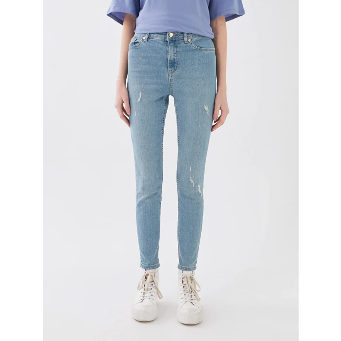 LCW Jeans İNDİGO Yüksek Bel Jüpiter Süper Skinny Fit Kadın Jean Pantolon