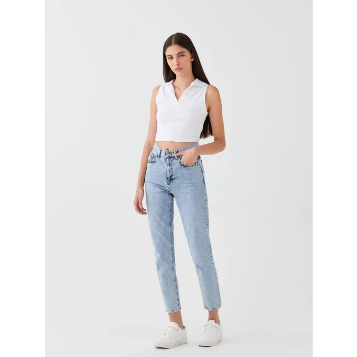 LCW Jeans İNDİGO Mom Fit Kadın Jean Pantolon