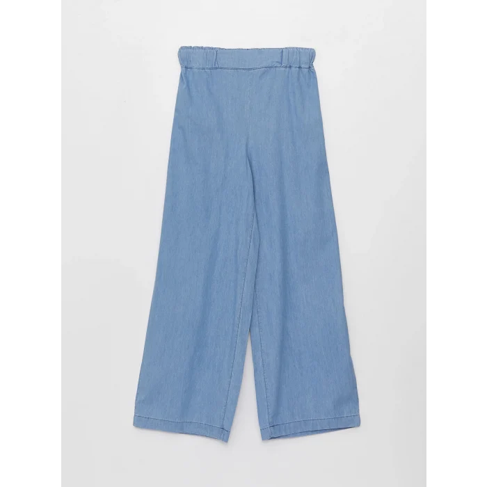 LCWAIKIKI Classic İNDİGO Beli Lastikli Wideleg Kadın Jean Pantolon
