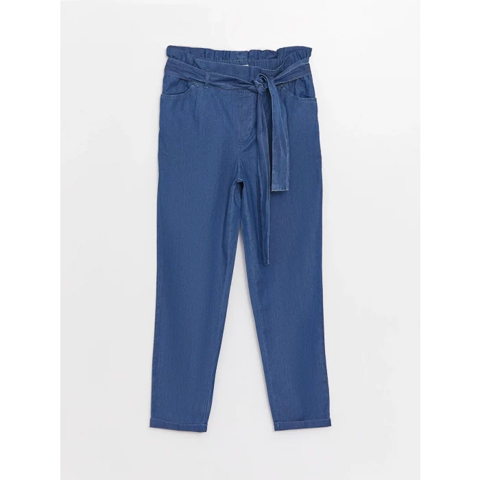 LCW Jeans İNDİGO Beli Lastikli Paperbag Kadın Jean Pantolon