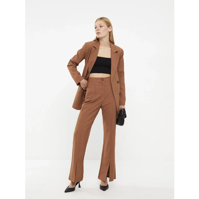 LCW Vision KAHVERENGİ Kadın Standart Fit Düz Pantolon