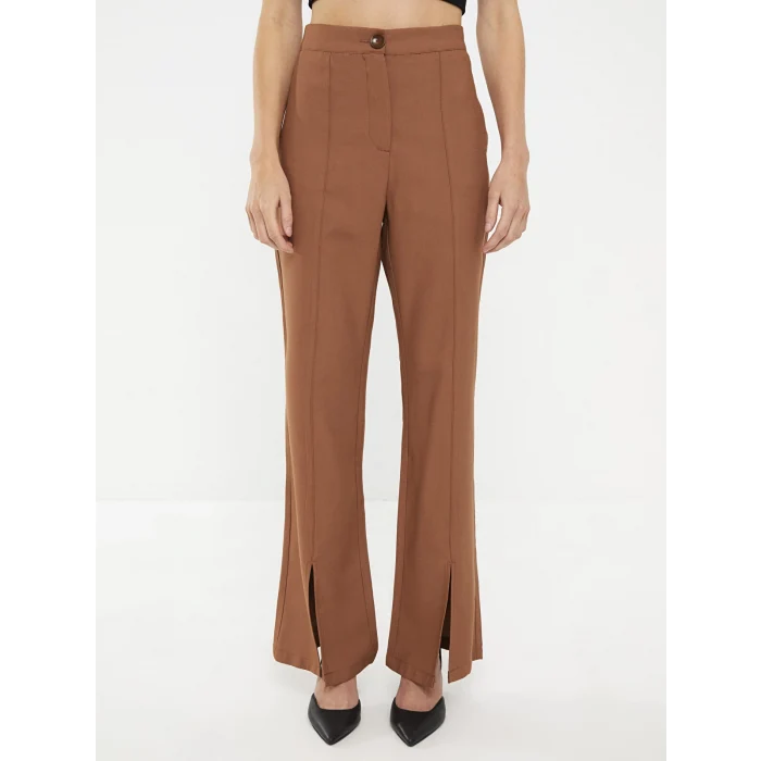 LCW Vision KAHVERENGİ Kadın Standart Fit Düz Pantolon