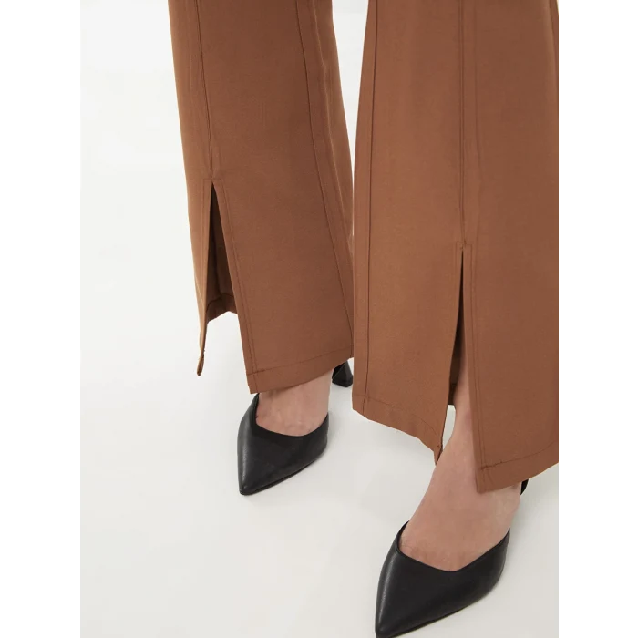 LCW Vision KAHVERENGİ Kadın Standart Fit Düz Pantolon