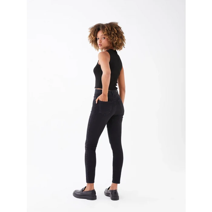 LCW Jeans SİYAH Yüksek Bel Jüpiter Süper Skinny Fit Kadın Jean Pantolon