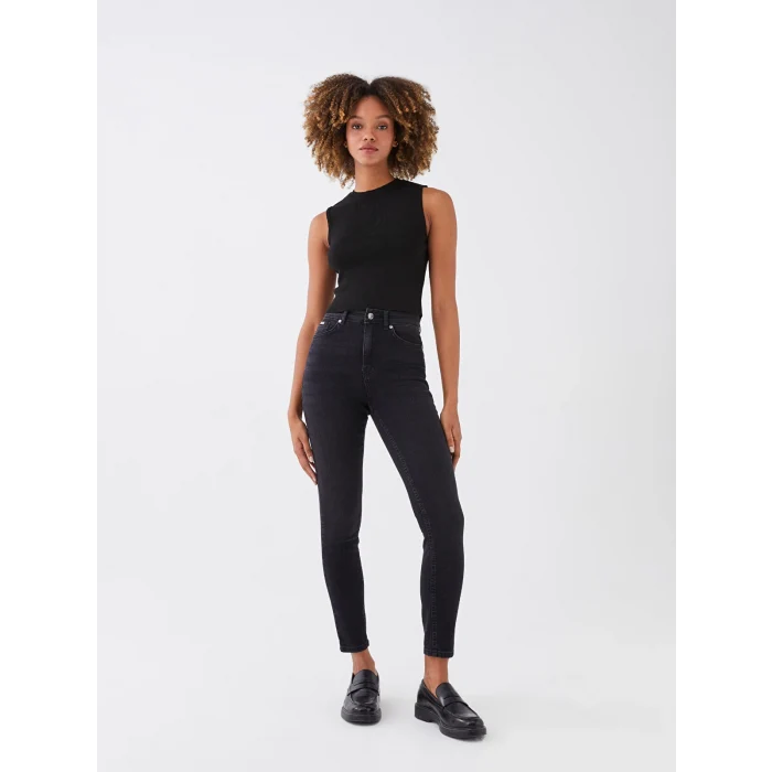 LCW Jeans SİYAH Yüksek Bel Jüpiter Süper Skinny Fit Kadın Jean Pantolon