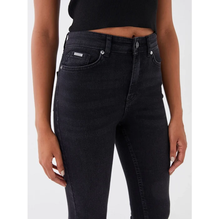 LCW Jeans SİYAH Yüksek Bel Jüpiter Süper Skinny Fit Kadın Jean Pantolon
