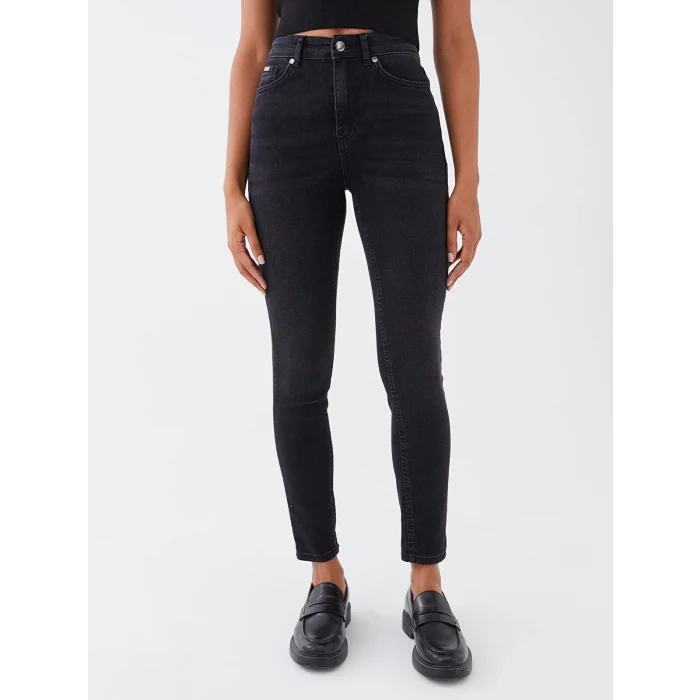 LCW Jeans SİYAH Yüksek Bel Jüpiter Süper Skinny Fit Kadın Jean Pantolon