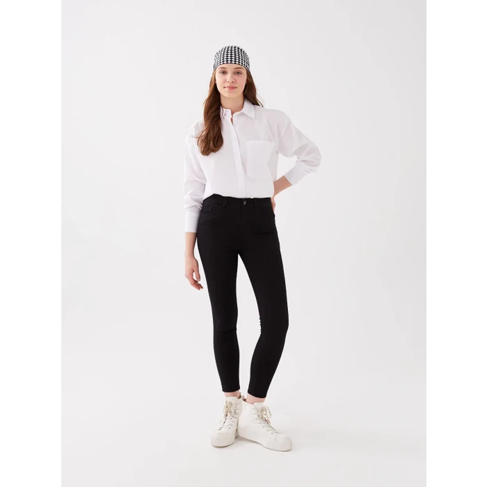 LCW Jeans SİYAH Yüksek Bel Jüpiter Süper Skinny Fit Kadın Jean Pantolon