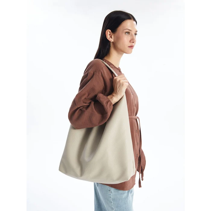 LCW ACCESSORIES BEJ Deri Görünümlü Kadın Kol Çantası