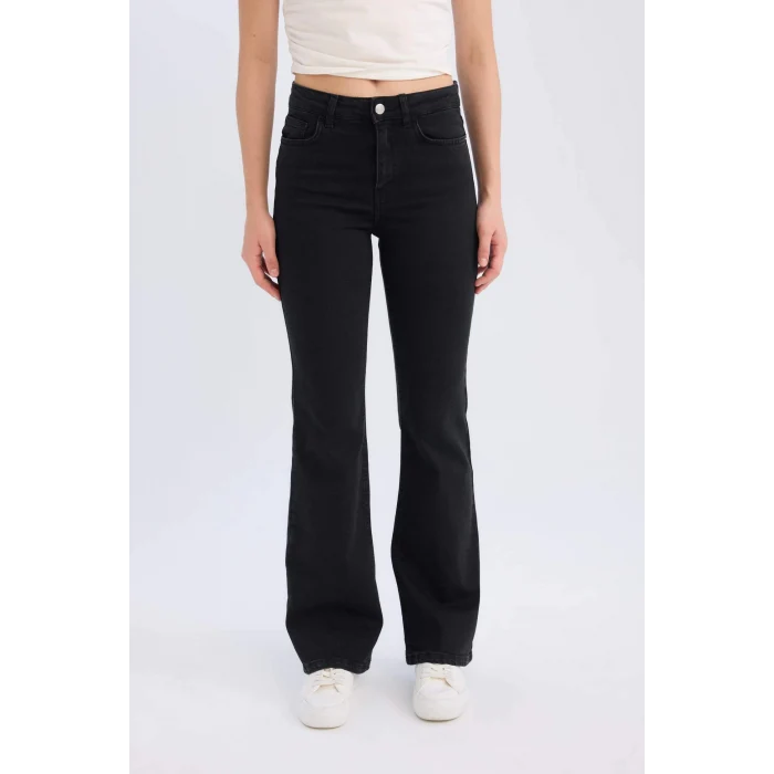 Defacto E4626 Siyah Mia Yüksek Bel Uzun Jean Pantolon