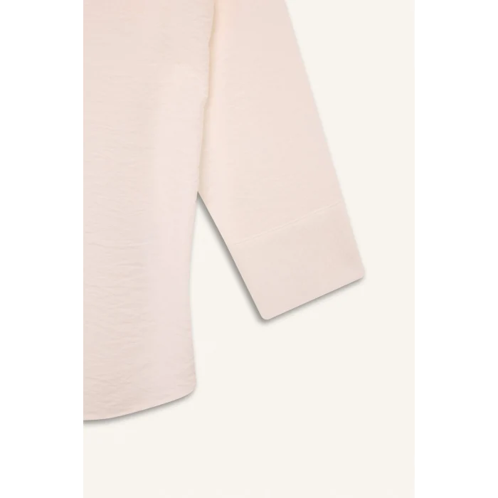 Defacto C3819 Beyaz Regular Fit Basic Düz Uzun Kollu Gömlek