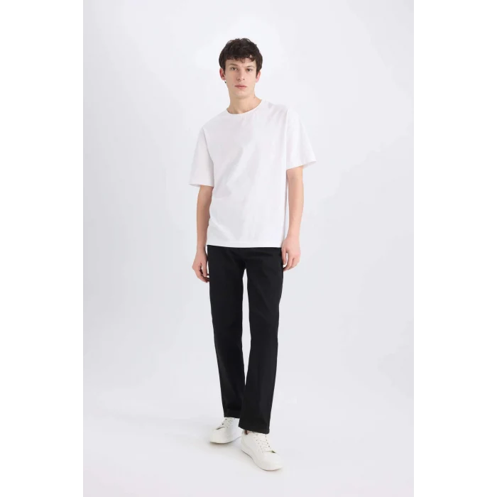 Defacto E6111 Siyah Sergio Regular Fit Normal Bel Boru Paça Jean Pantolon