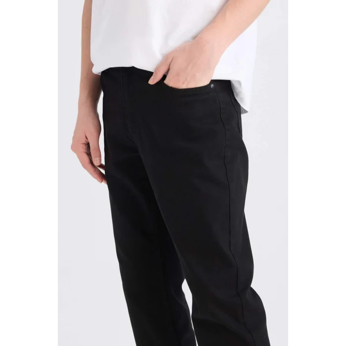Defacto E6111 Siyah Sergio Regular Fit Normal Bel Boru Paça Jean Pantolon