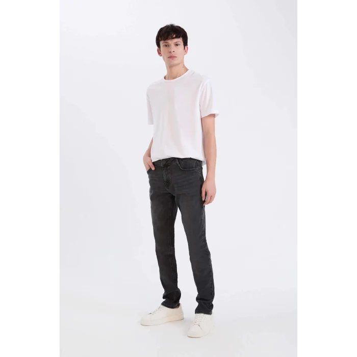 Defacto D5480 DENIM Pedro Slim Fit Dar Kalıp Normal Bel Dar Paça Jean Pantolon