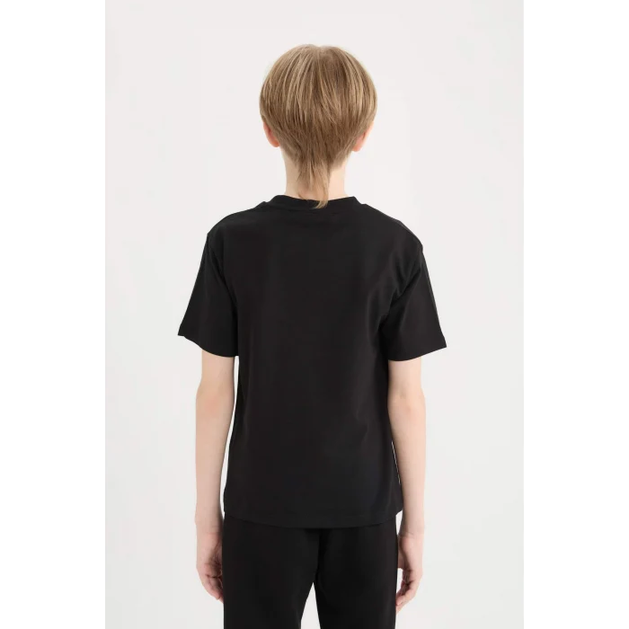 Defacto D9504 Siyah Erkek Çocuk NBA Chicago Bulls Bisiklet Yaka Kısa Kollu Tişört