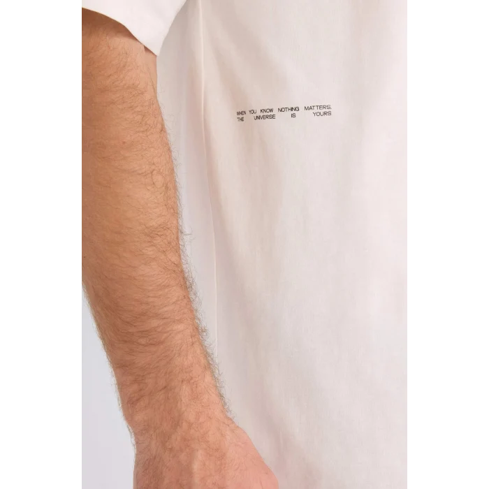 Defacto D5466 Ekru Rick and Morty Boxy Fit Bisiklet Yaka Sırt Baskılı Kısa Kollu Tişört