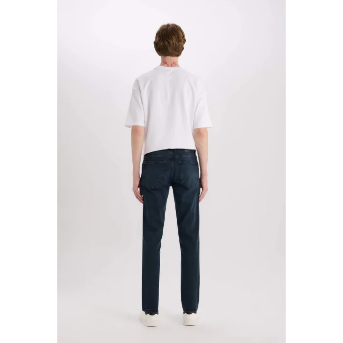 Defacto R8791 İndigo Pedro Slim Fit Dar Kalıp Normal Bel Dar Paça Jean Pantolon
