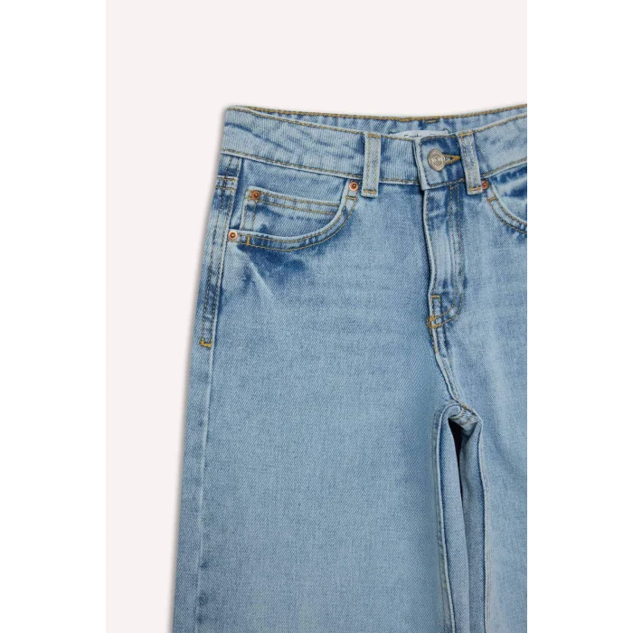 Defacto D7093 Mavi Kız Çocuk Wide Leg Geniş Paça Jean Pantolon