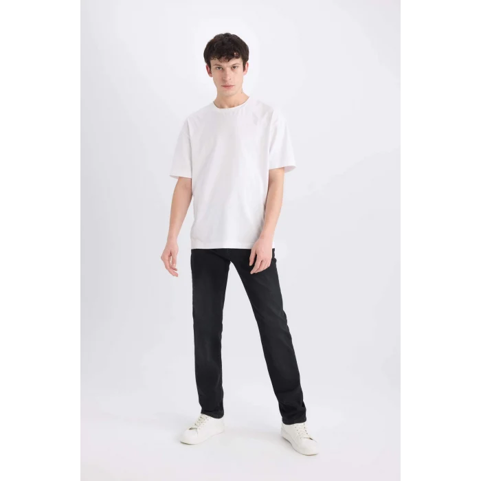Defacto D7335 Siyah Sergio Regular Fit Normal Kalıp Normal Bel Boru Paça Jean Pantolon