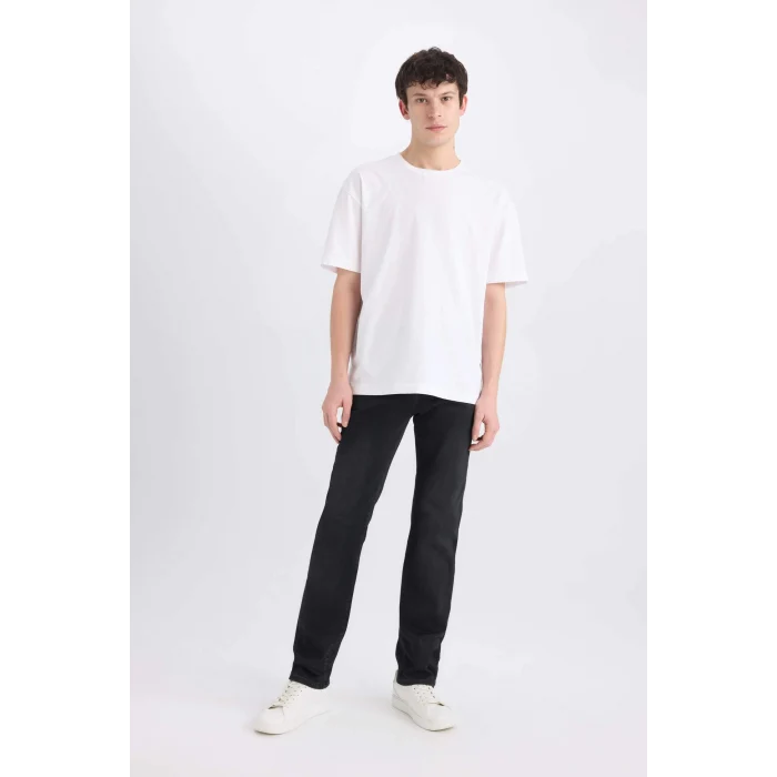 Defacto D7335 Siyah Sergio Regular Fit Normal Kalıp Normal Bel Boru Paça Jean Pantolon