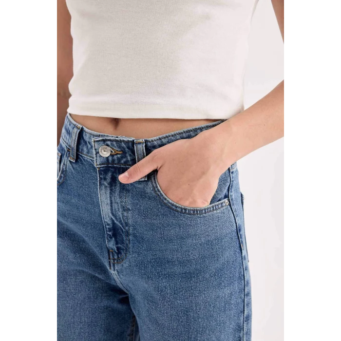 Defacto D7961 Mavi 90s Wide Leg Yüksek Bel Geniş Paça Uzun Jean Pantolon