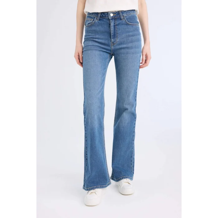 Defacto D6640 Mavi Mia Yüksek Bel Geniş Paça Jean Pantolon