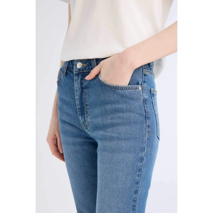 Defacto D6640 Mavi Mia Yüksek Bel Geniş Paça Jean Pantolon