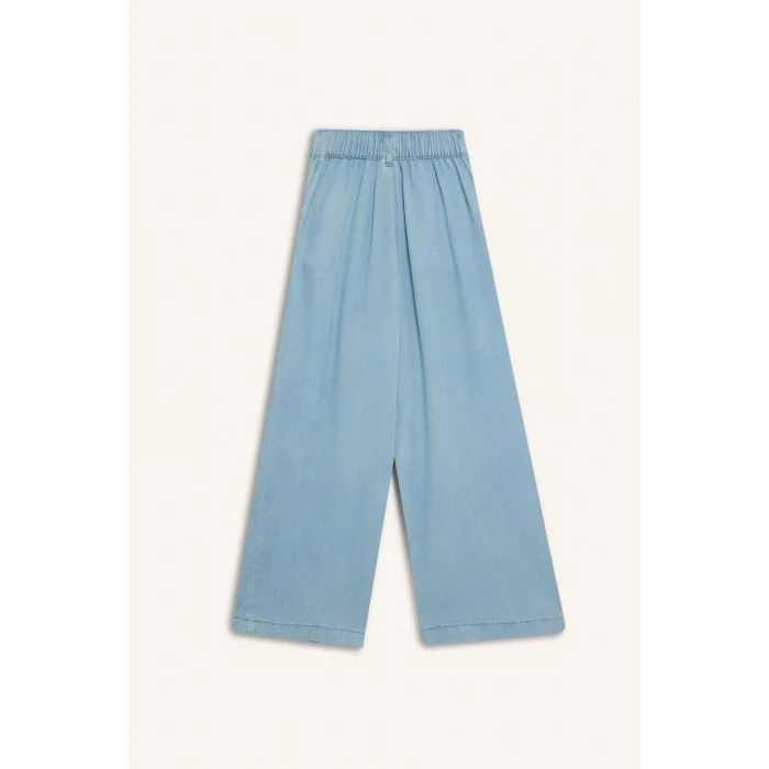 Defacto D7103 Mavi Kız Çocuk Wide Leg Geniş Bol Paça Jean Pantolon