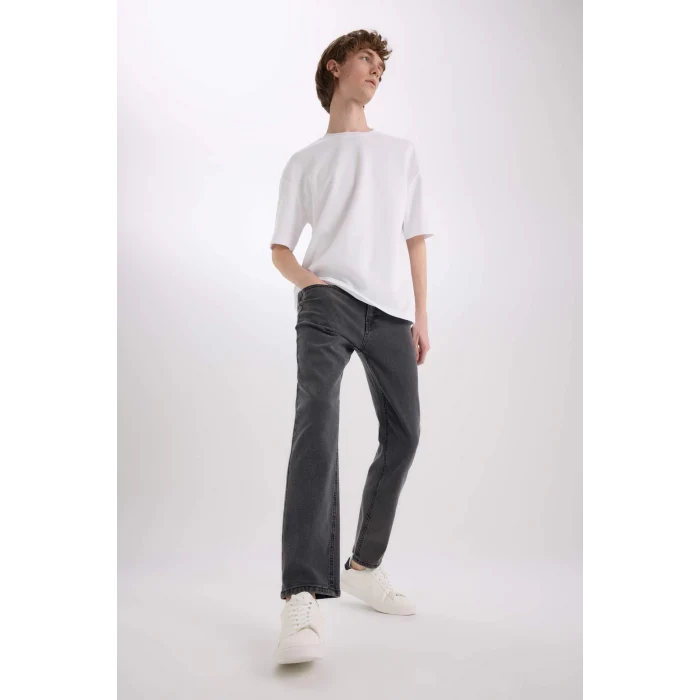 Defacto D9827 DENIM Sergio Regular Fit Normal Kalıp Normal Bel Boru Paça Jean Pantolon
