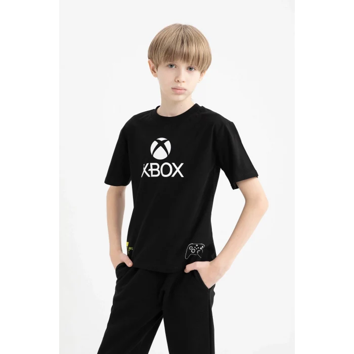Defacto D9562 Siyah Erkek Çocuk Xbox Bisiklet Yaka Kısa Kollu Tişört