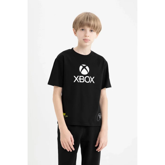 Defacto D9562 Siyah Erkek Çocuk Xbox Bisiklet Yaka Kısa Kollu Tişört