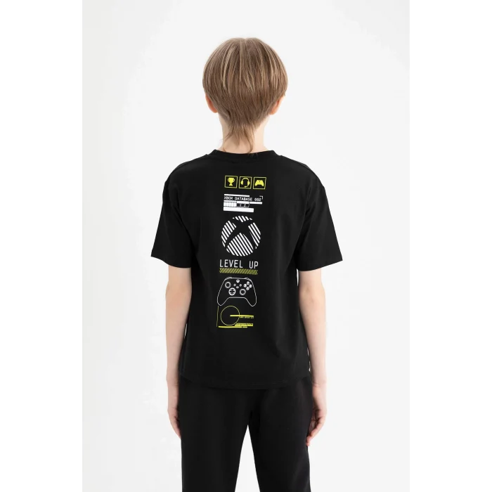 Defacto D9562 Siyah Erkek Çocuk Xbox Bisiklet Yaka Kısa Kollu Tişört