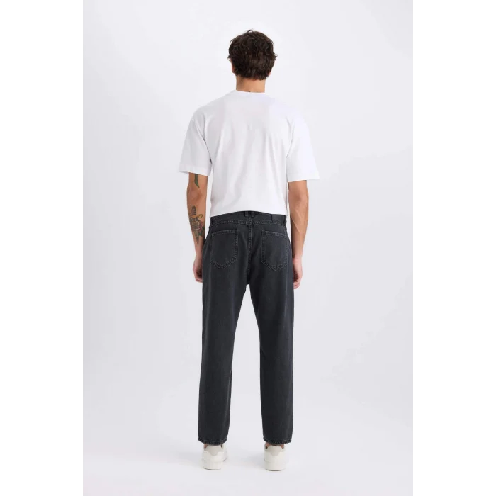 Defacto D8587 Siyah 90s Slim Fit Dar Kalıp Yüksel Bel Dar Paça Yıkamalı Jean Pantolon
