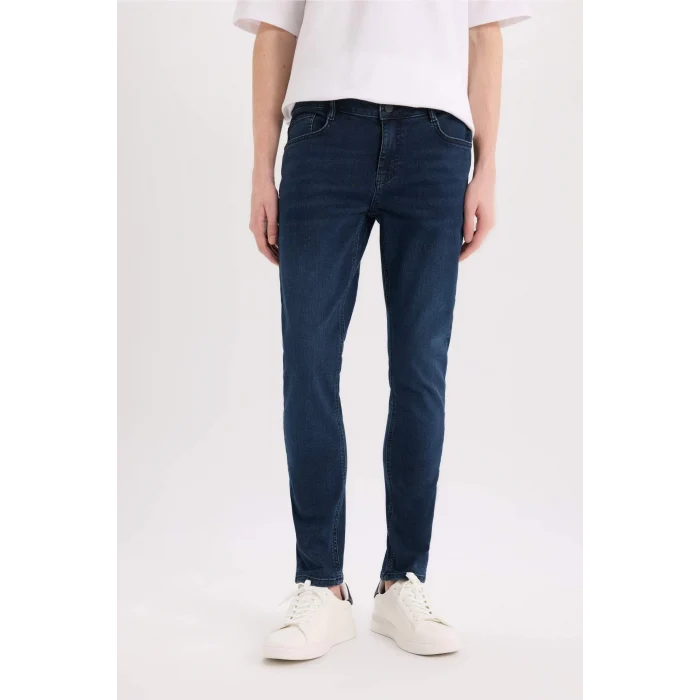 Defacto B3620 İndigo Carlo Skinny Fit Ekstra Dar Kalıp Normal Bel Ekstra Dar Paça Jean Pantolon