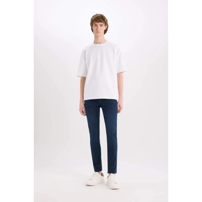 Defacto B3620 İndigo Carlo Skinny Fit Ekstra Dar Kalıp Normal Bel Ekstra Dar Paça Jean Pantolon