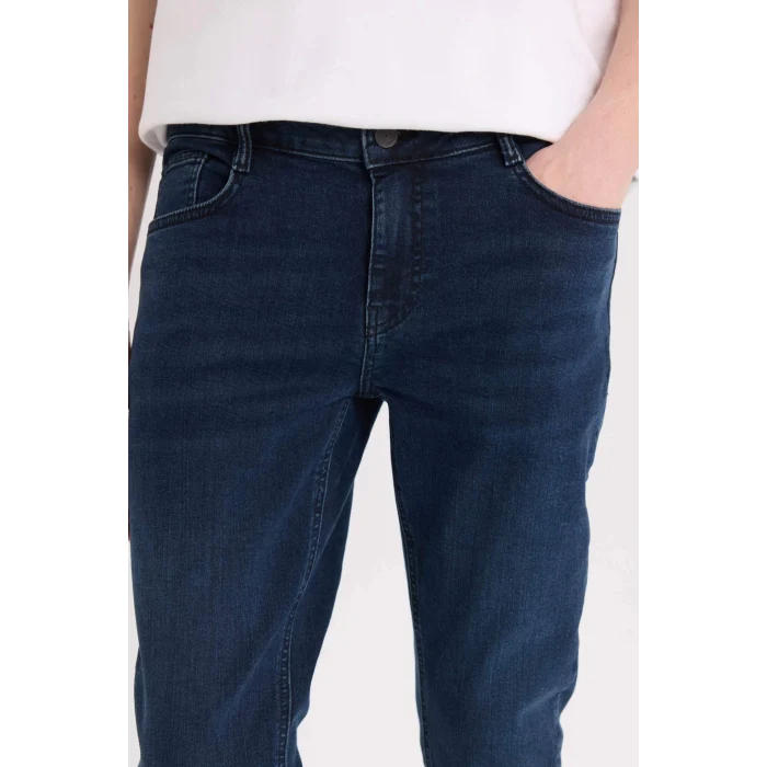 Defacto B3620 İndigo Carlo Skinny Fit Ekstra Dar Kalıp Normal Bel Ekstra Dar Paça Jean Pantolon