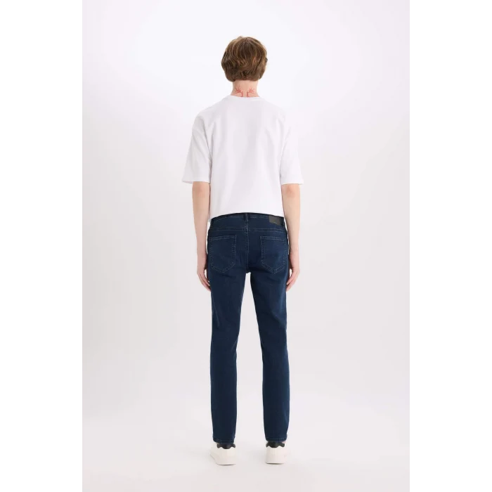 Defacto B3620 İndigo Carlo Skinny Fit Ekstra Dar Kalıp Normal Bel Ekstra Dar Paça Jean Pantolon
