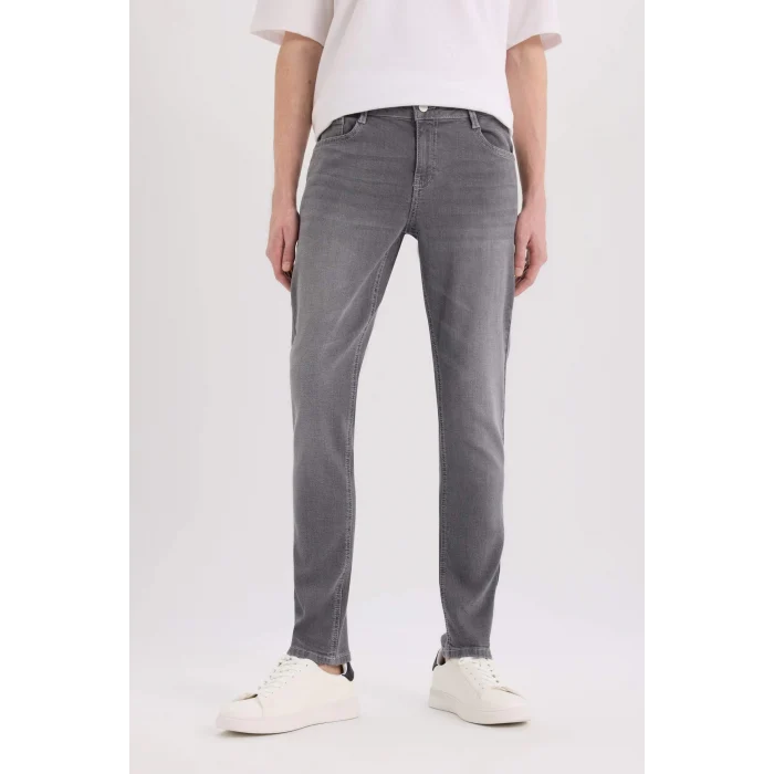 Defacto E2740 Gri Carlo Skinny Fit Ekstra Dar Kalıp Normal Bel Ekstra Dar Paça Jean Pantolon
