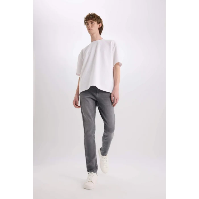 Defacto E2740 Gri Carlo Skinny Fit Ekstra Dar Kalıp Normal Bel Ekstra Dar Paça Jean Pantolon