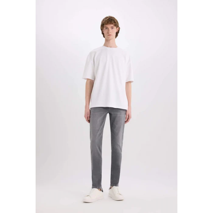 Defacto E2740 Gri Carlo Skinny Fit Ekstra Dar Kalıp Normal Bel Ekstra Dar Paça Jean Pantolon