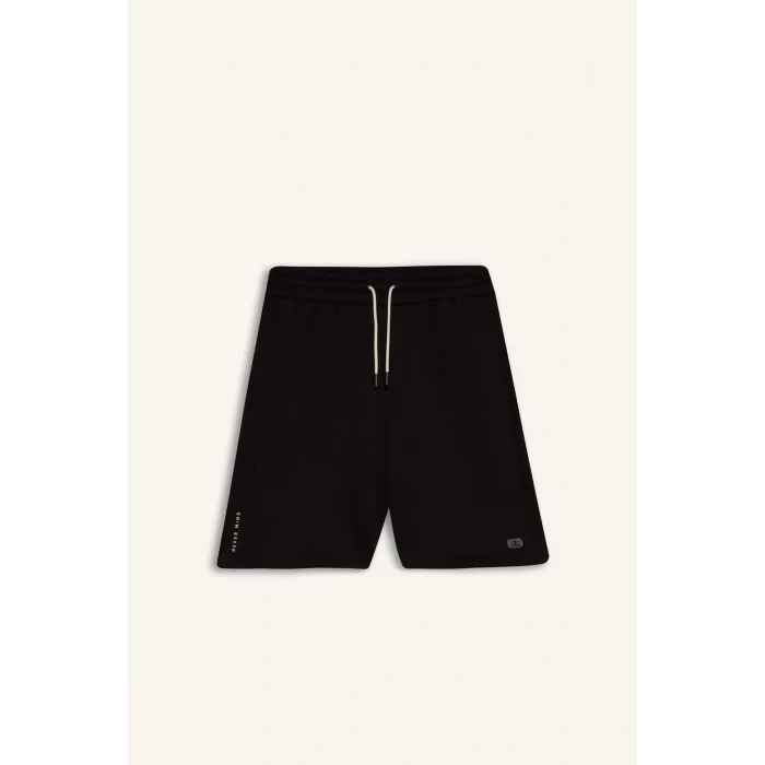 Defacto C5902 Siyah DeFactoFit Kısa Paça Skuba Dalgıç Kumaş Sporcu Şort