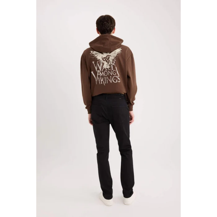 Defacto S2711 Siyah Pedro Slim Fit Dar Kalıp Normal Bel Dar Paça Jean Pantolon
