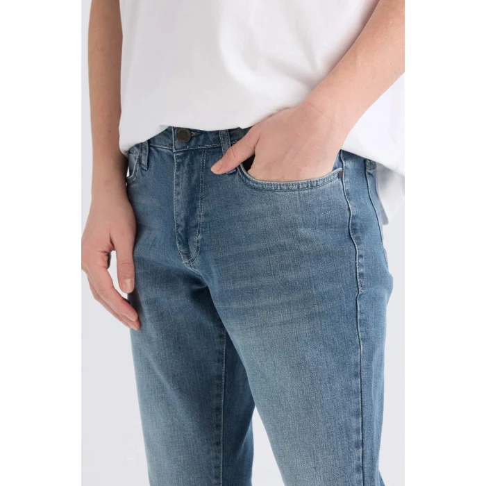 Defacto E5427 DENIM Pedro Slim Fit Dar Kalıp Normal Bel Dar Paça Jean Pantolon