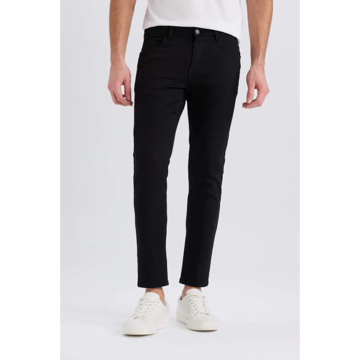 Defacto R8763 Siyah Carlo Skinny Fit Ekstra Dar Kalıp Normal Bel Ekstra Dar Paça Jean Pantolon