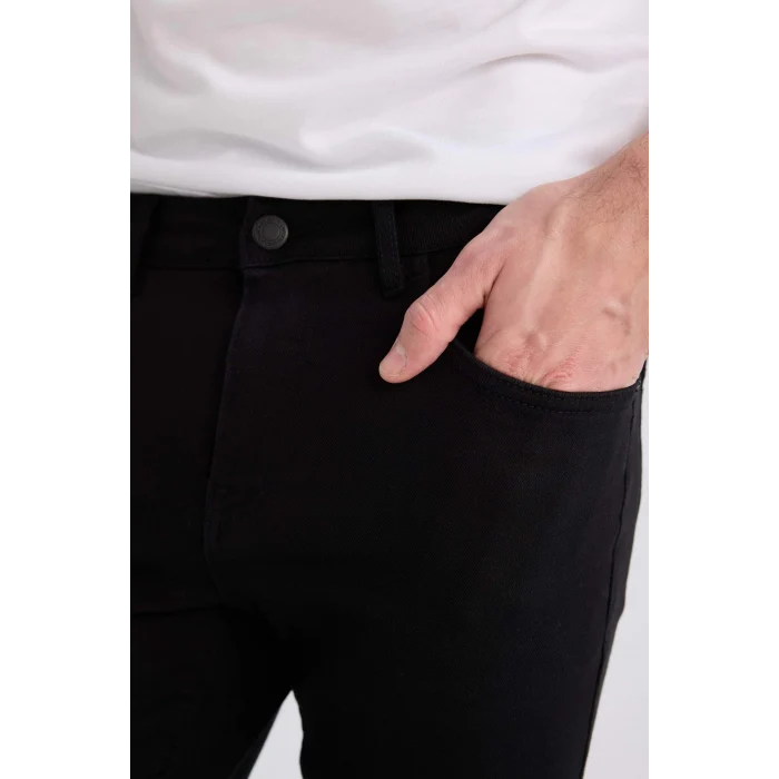 Defacto R8763 Siyah Carlo Skinny Fit Ekstra Dar Kalıp Normal Bel Ekstra Dar Paça Jean Pantolon